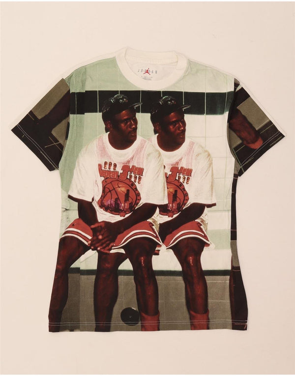 Jordan Mens Michael Jordan Graphic Camiseta Top Pequeño Blanco