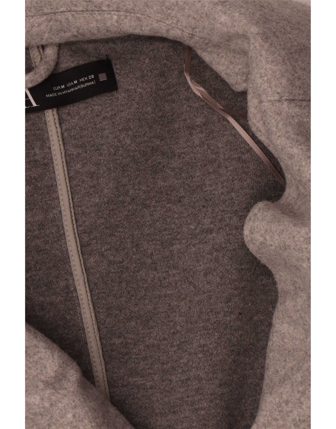Zara Chaqueta Blazer Mujer UK 44 Poliéster Gris Medio