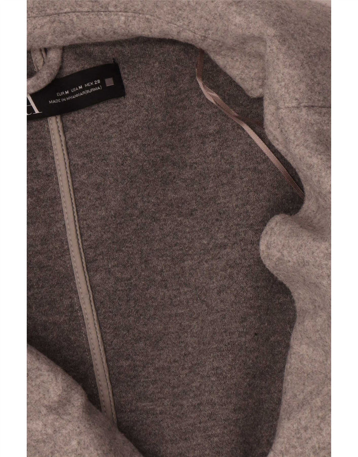 Zara Chaqueta Blazer Mujer UK 44 Poliéster Gris Medio