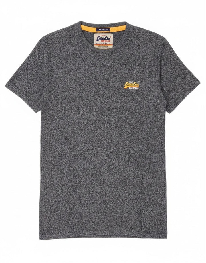 Superdry Camiseta para hombre Top Small de algodón moteado en azul marino