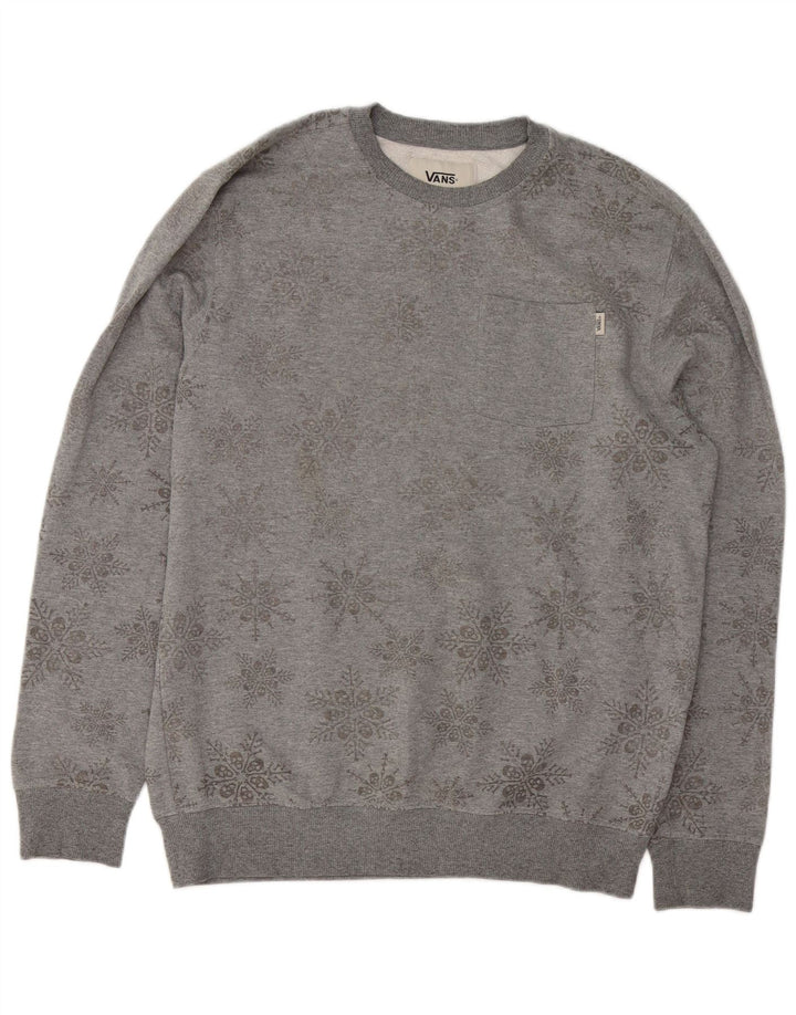 Vans Hombre Sudadera Jumper Gris Medio Algodón Floral