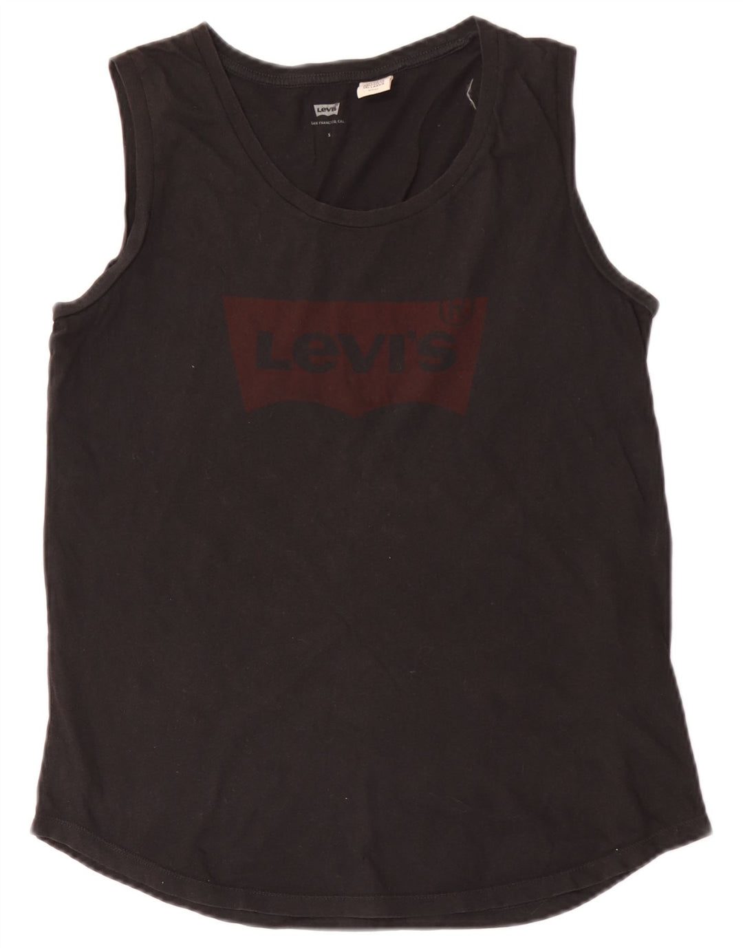 Levi's Top sin mangas gráfico para mujer UK 10 Small Algodón negro
