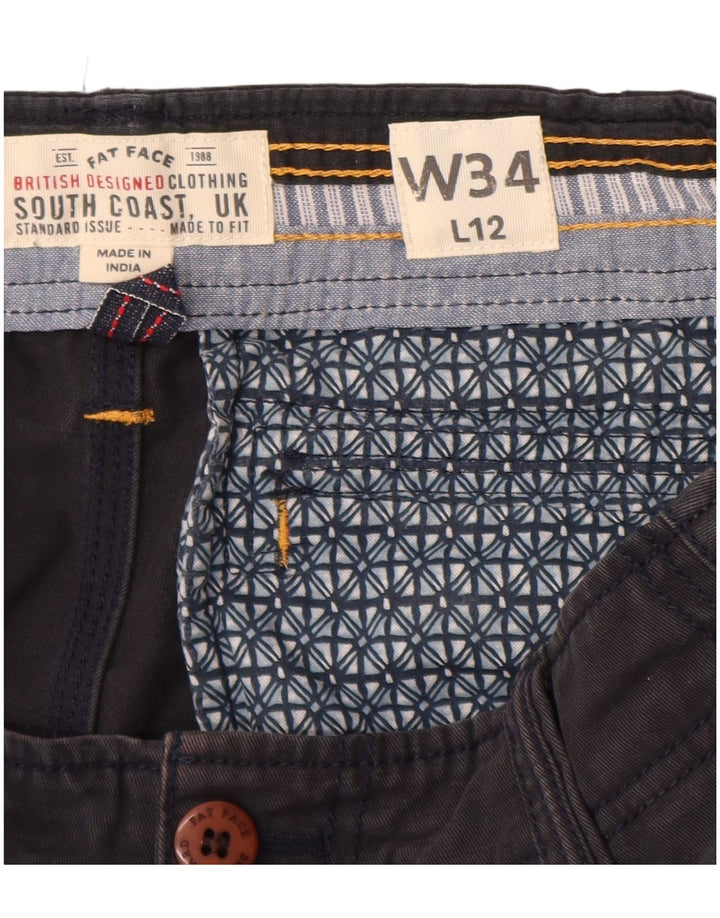 FAT FACE Pantalones cortos cargo para hombre W34 Grande Algodón azul marino
