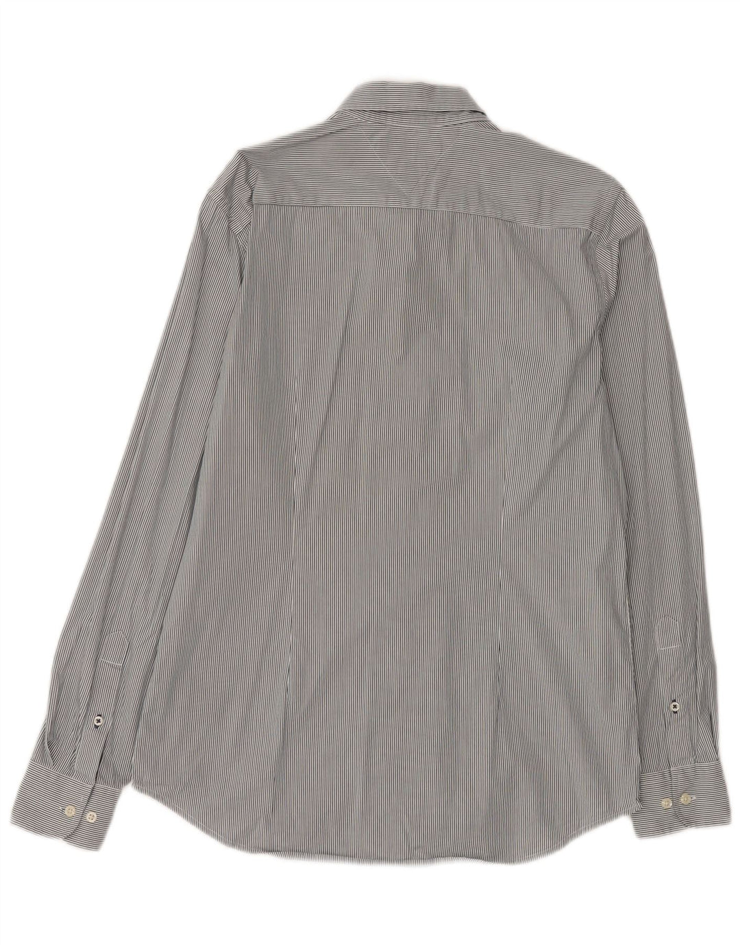 TOMMY HILFIGER Camisa de hombre grande azul a rayas de algodón