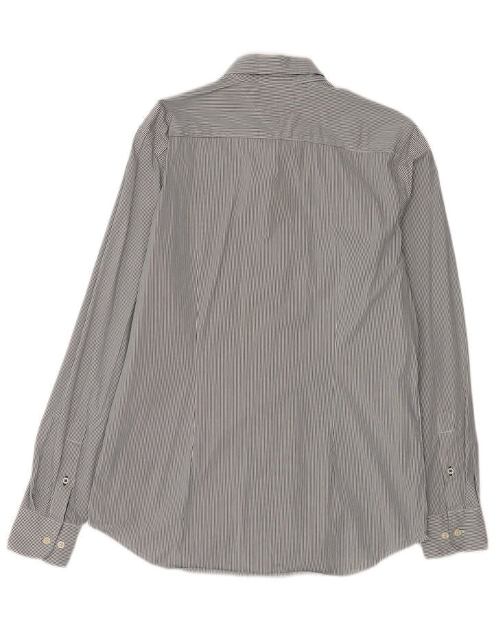 TOMMY HILFIGER Camisa de hombre grande azul a rayas de algodón