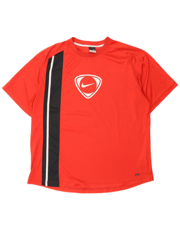 NIKE Camiseta gráfica para hombre UK 45/47 XL Rojo Colorblock Poliéster