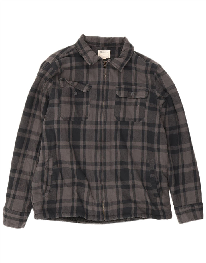 Camisa de franela de leñador para hombre de Mountain Warehouse Algodón a cuadros grises grandes