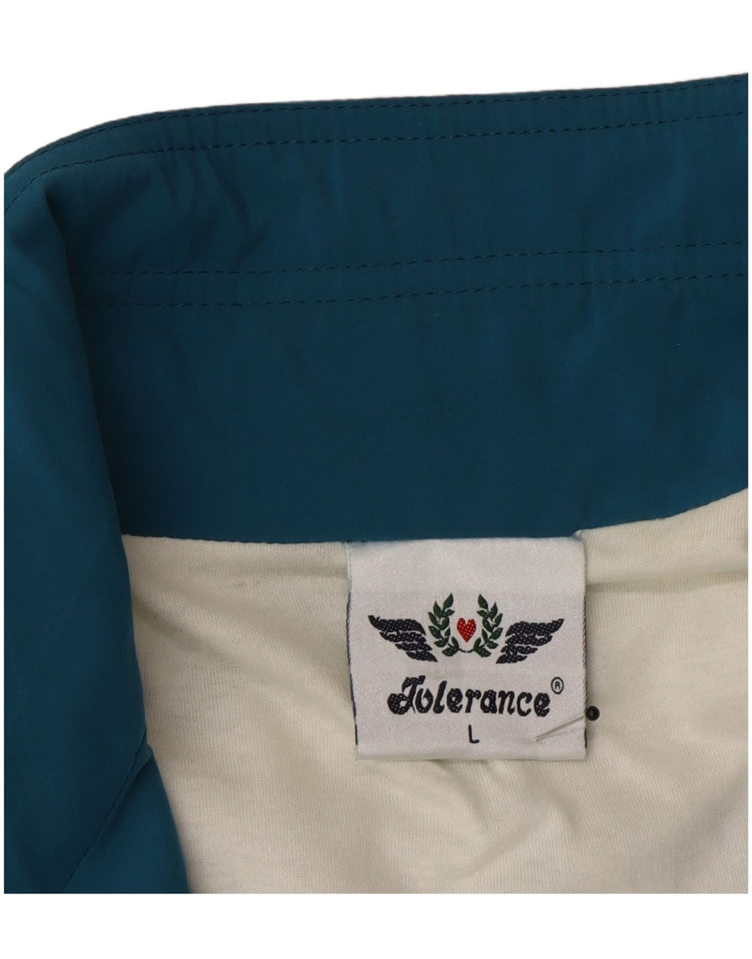 Vintage hombres chándal top chaqueta grande azul colorblock microfibras