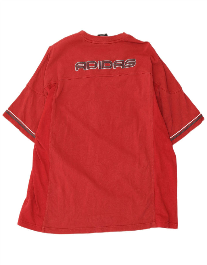 ADIDAS Camiseta gráfica para hombre Top XL Algodón rojo