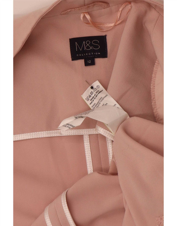 Marks & Spencer Chaqueta tipo blazer abierta para mujer UK 40 Poliéster rosa medio