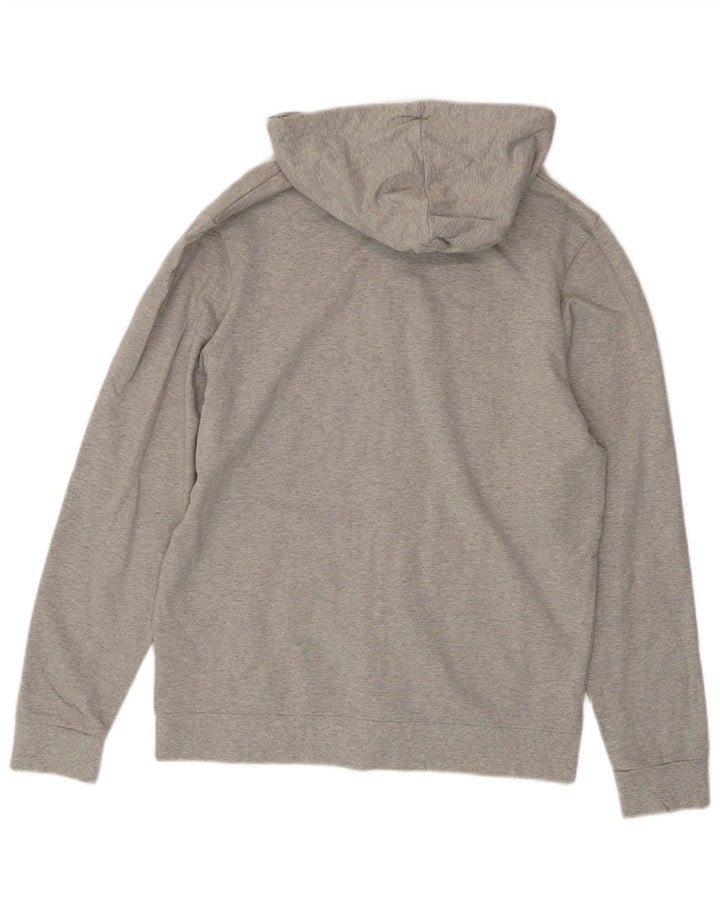 Fila Sudadera con capucha y cremallera gráfica para hombre de algodón moteado gris medio