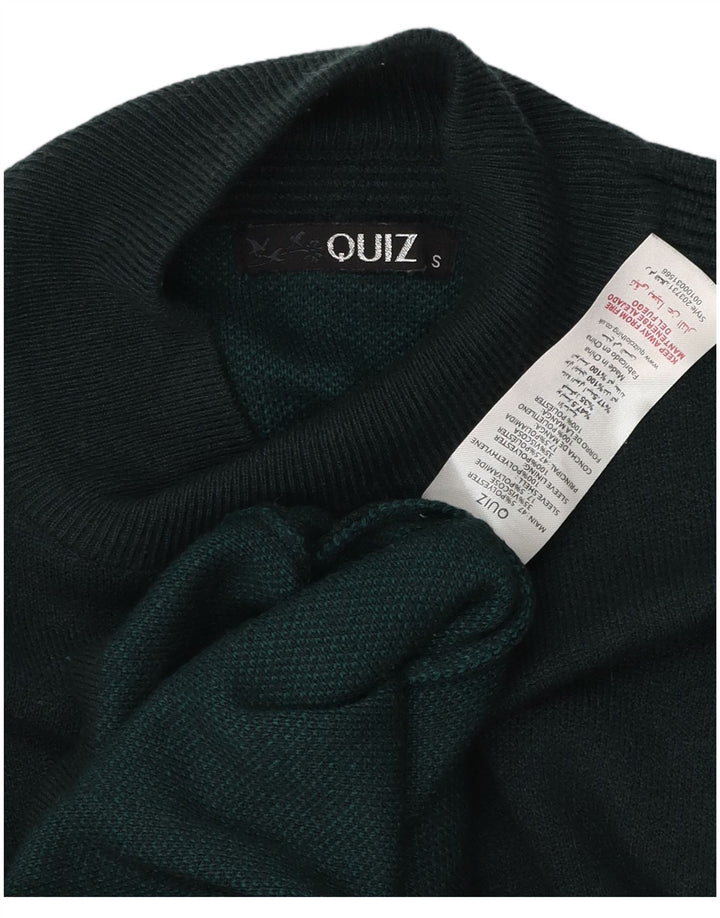 QUIZ Suéter tipo jersey de gran tamaño con cuello de tortuga para mujer UK 10 Small Green