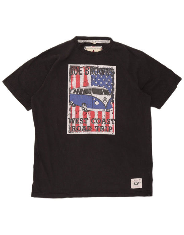 Joe Browns Camiseta gráfica para hombre Top grande de algodón negro