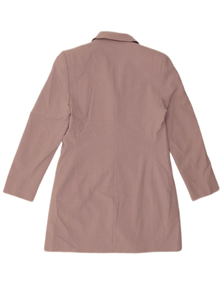 Marks & Spencer Chaqueta tipo blazer larga con 4 botones para mujer, talla M, color morado