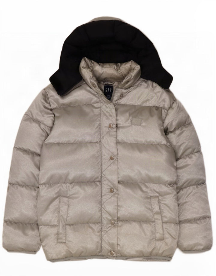 Gap Chaqueta Acolchada Extragrande con Capucha para Mujer UK 46 Poliéster Plateado Grande