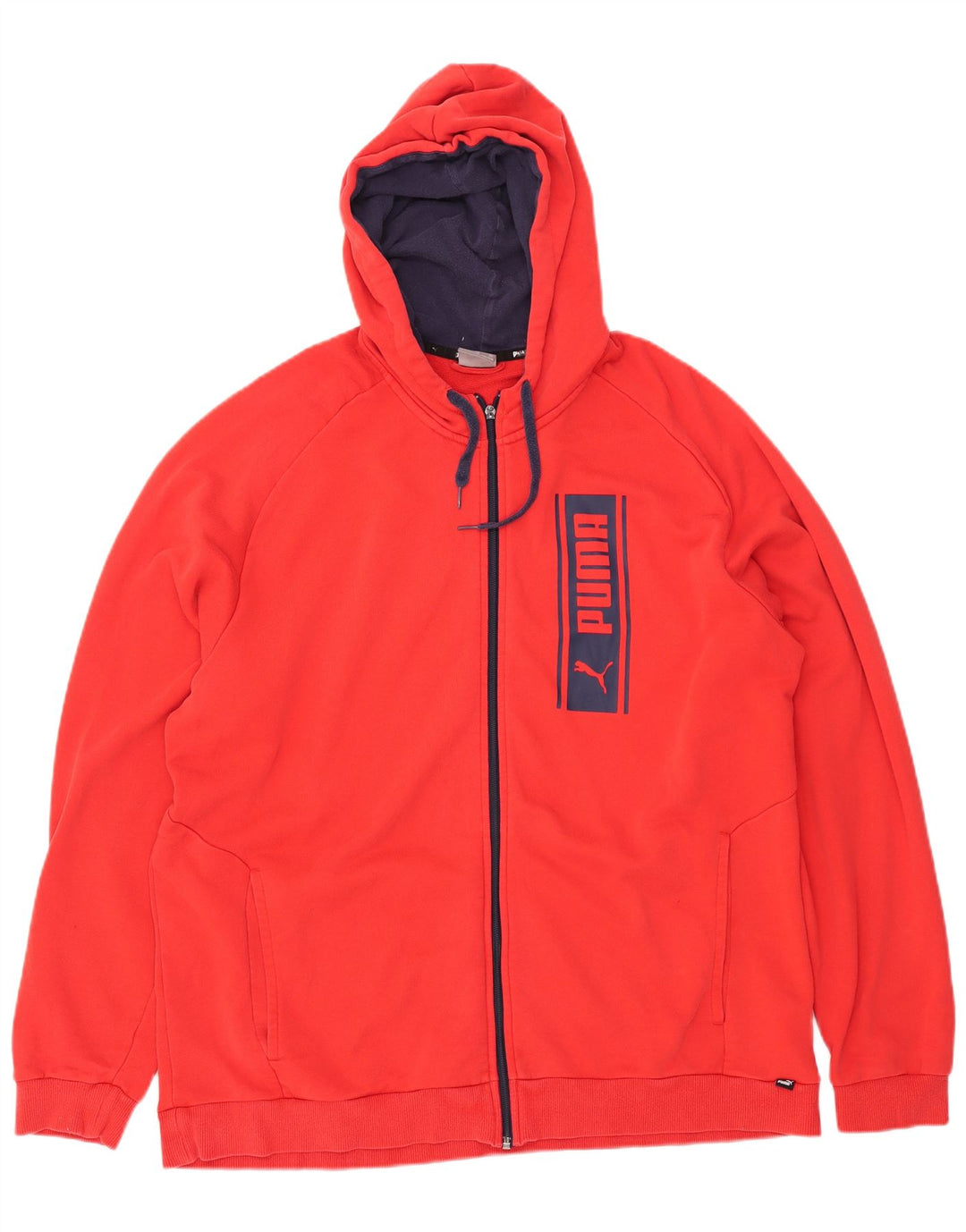 PUMA Sudadera con capucha y cremallera gráfica para hombre 2XL Algodón rojo