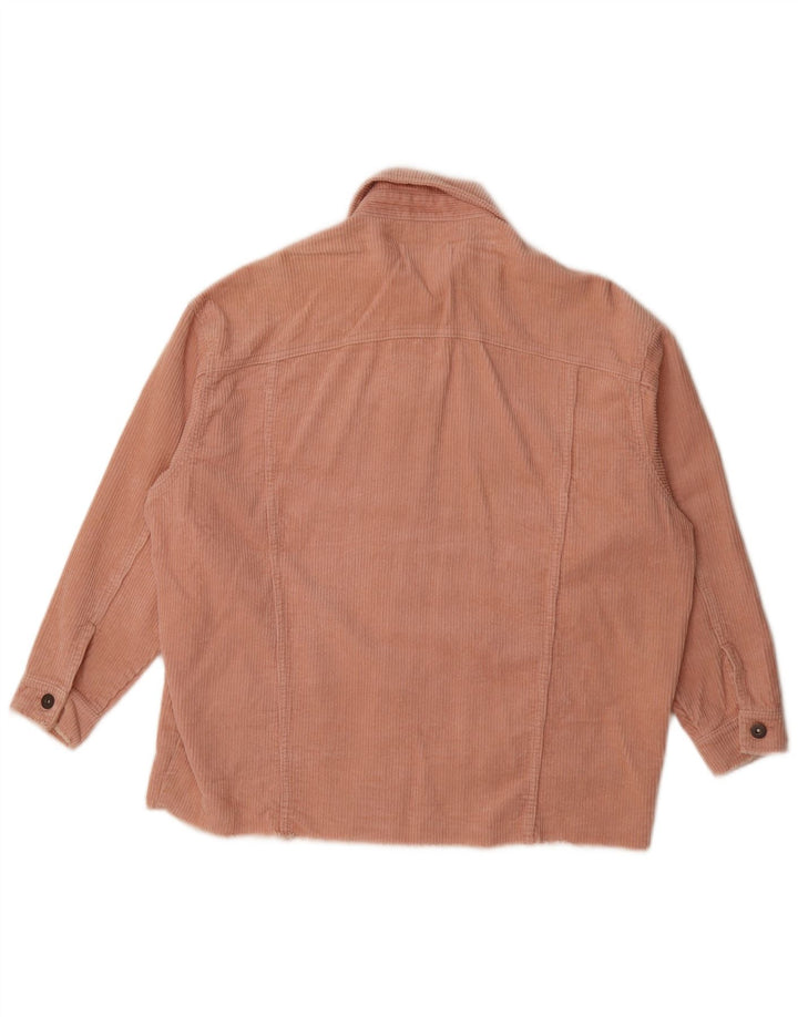Zara Mujer Chaqueta De Pana Extragrande UK 10 Small Pink Cotton