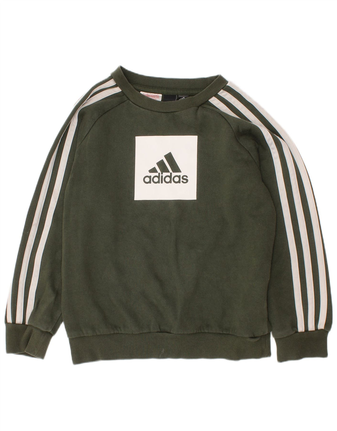ADIDAS Sudadera con gráfico para niño, jersey, 6-7 años, algodón caqui