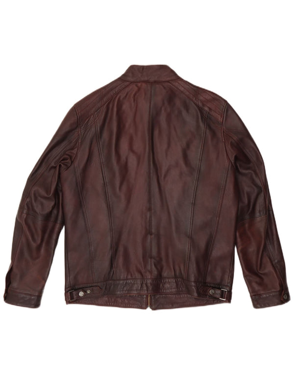 Derimod Expo Chaqueta motera para mujer Reino Unido 44 Grande Cuero Borgoña