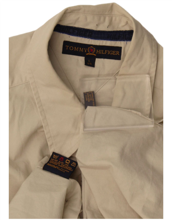 Camisa Tommy Hilfiger Hombre Grande Algodón Beige
