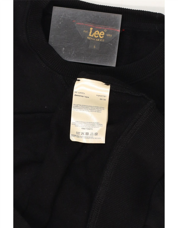 LEE Hombre Regular Fit Sudadera Jersey Pequeño Algodón Negro