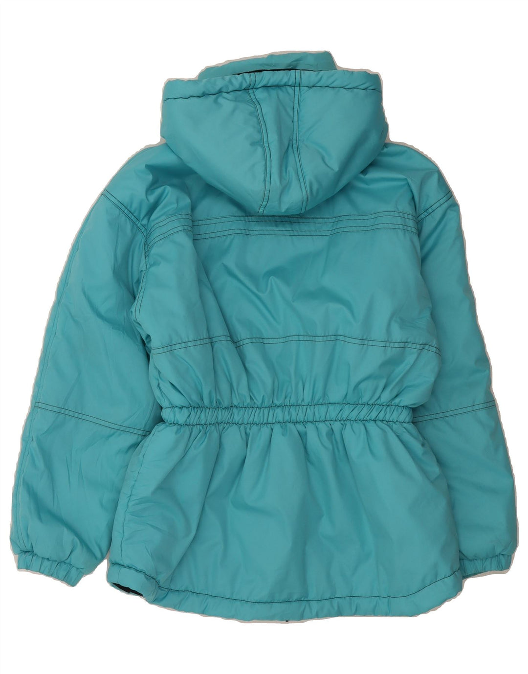 SORRY Womens Hooded Ski Jacket UK 10 Small Turquoise Vintage Sorry and Second-Hand Sorry from Messina Hembry 