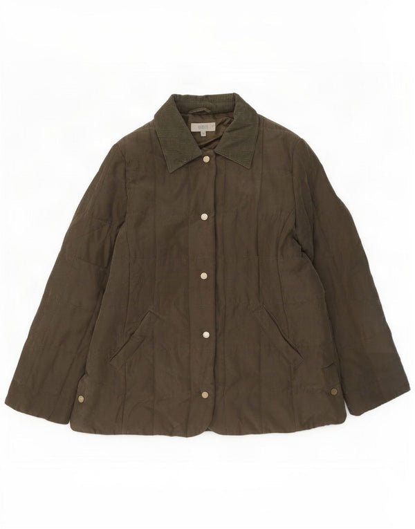 Marks & Spencer Chaqueta acolchada para mujer UK 44 Grande Poliéster caqui