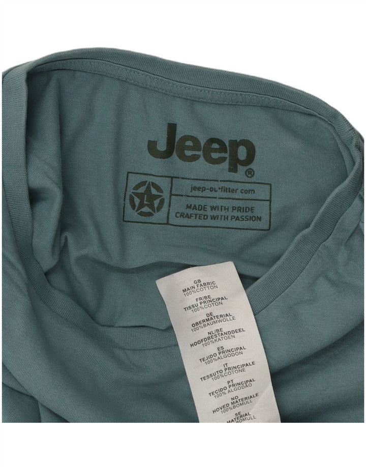 Jeep Camiseta gráfica para hombre Top grande de algodón azul