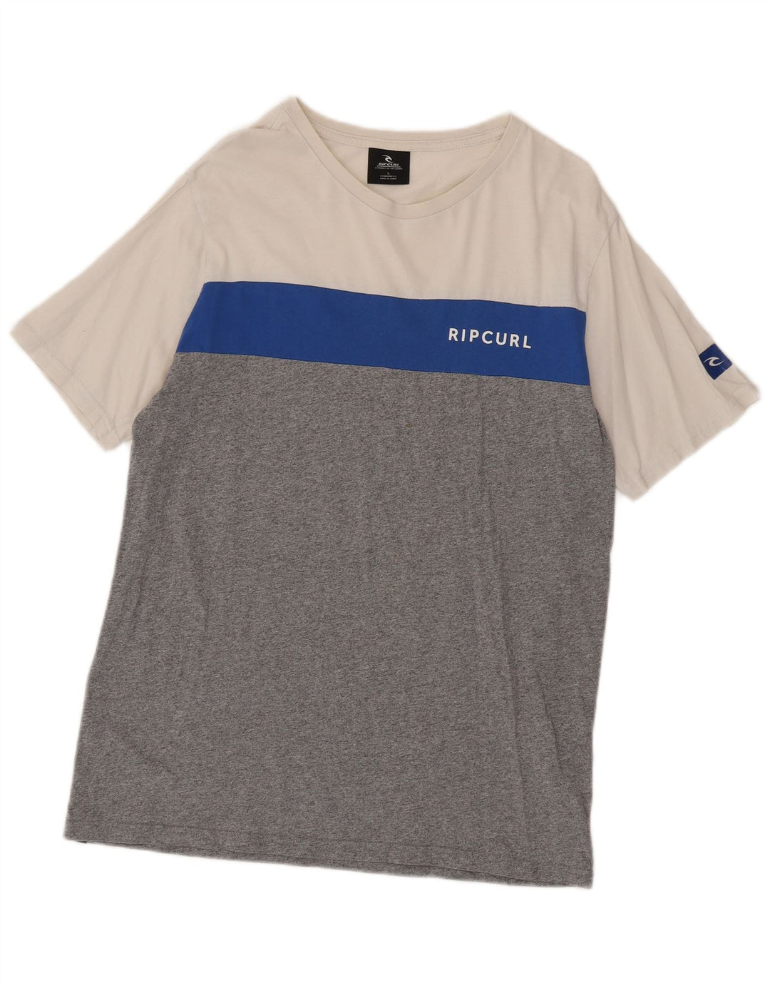 Rip Curl Camiseta de corte estándar para hombre, talla grande, bloques de color multicolor