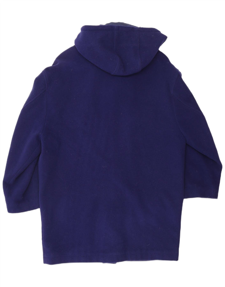 VERSACE Trenca con capucha para hombre UK 38 Diseñador de lana azul medio