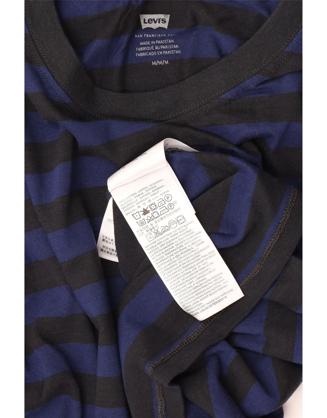 Levi's Top extragrande de manga larga para mujer UK 44 Medio azul marino a rayas