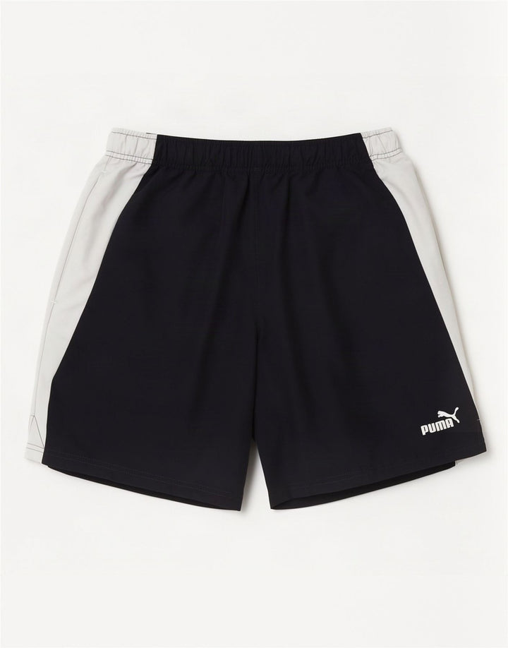 Pantalones cortos deportivos Puma para hombre Poliéster color block azul marino mediano