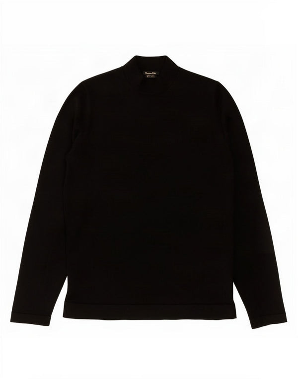 Massimo Dutti Jersey Cuello Alto Hombre Lana Mediana Negro