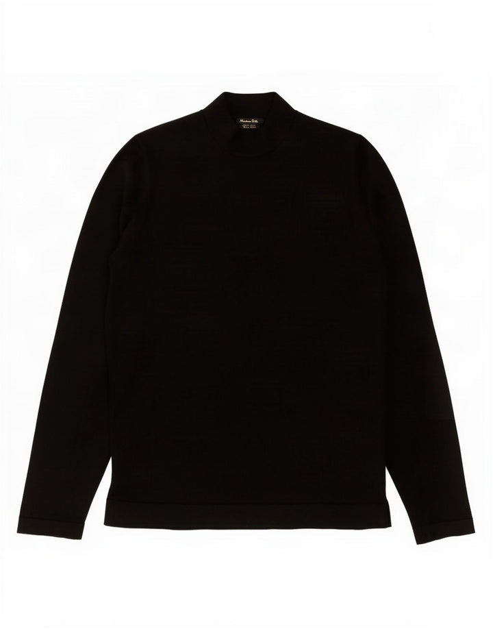 Massimo Dutti Jersey Cuello Alto Hombre Lana Mediana Negro