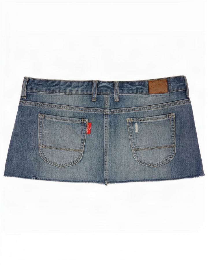 Superdry Minifalda Vaquera Desgastada Mediana W34 Algodón Azul