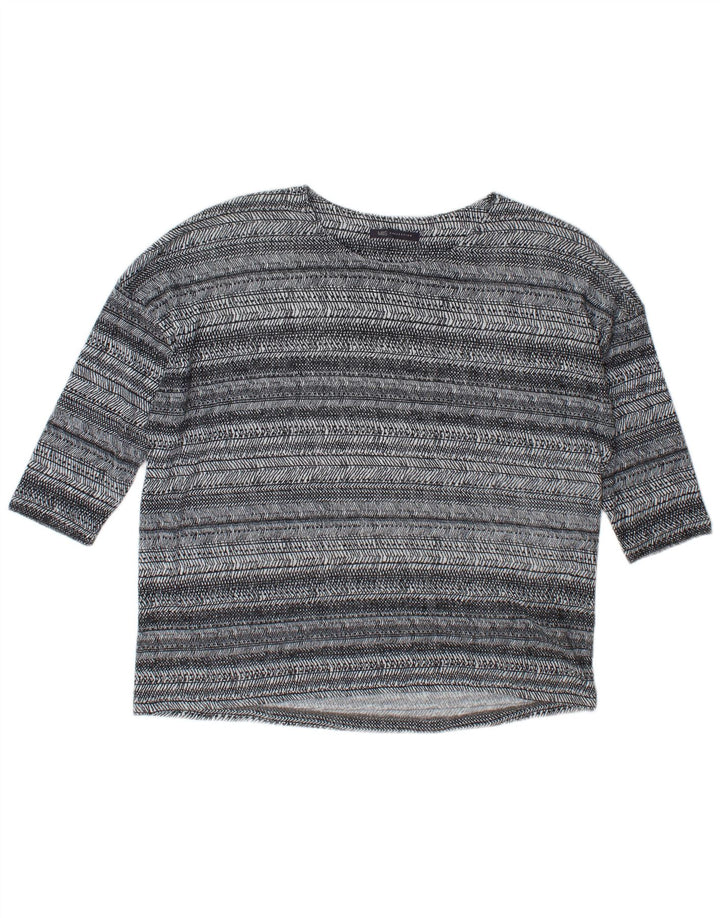 Marks & Spencer Top extragrande para mujer, manga 3/4, UK 40 XL, rayas grises