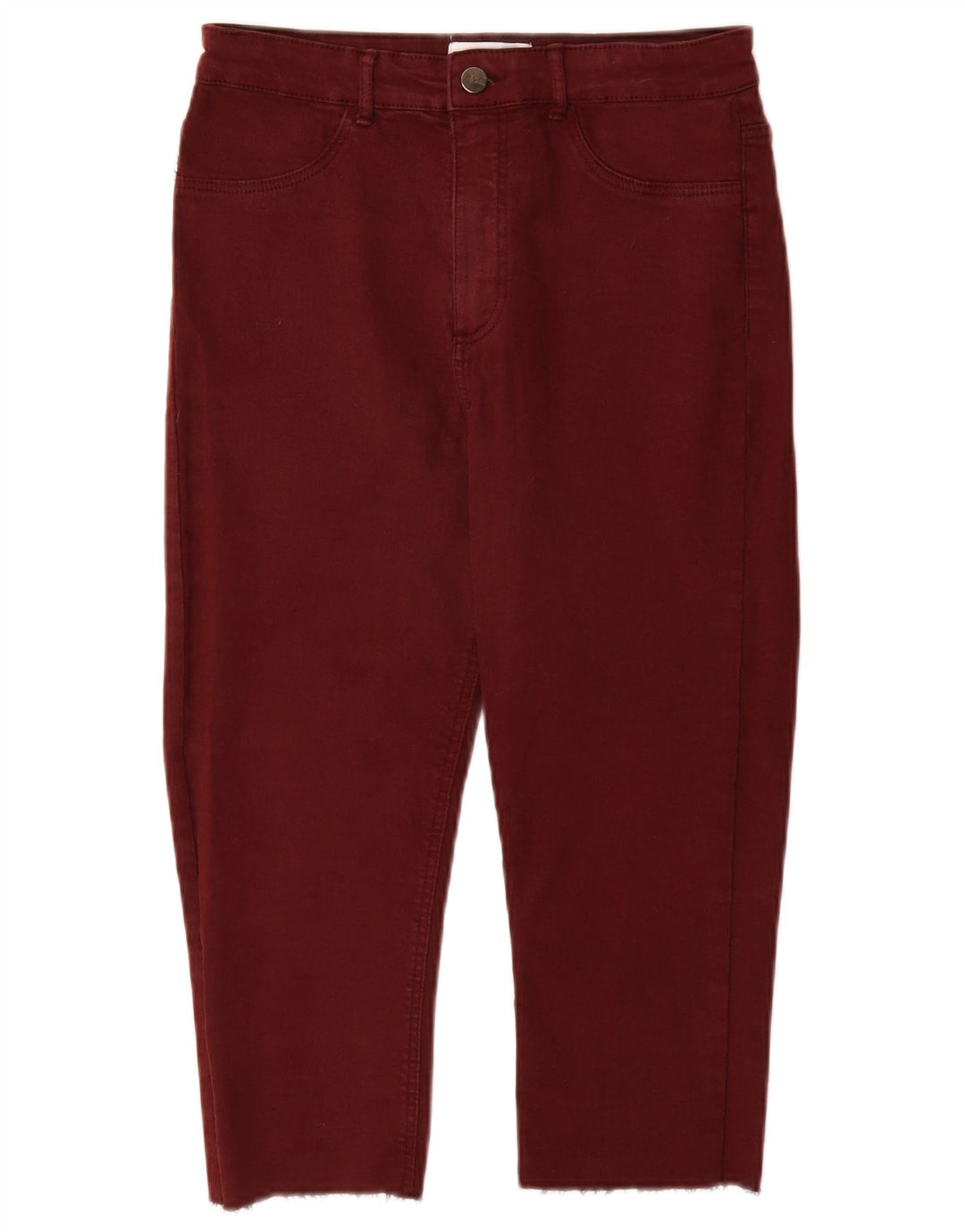 Zara Jeans Capri para Mujer EU 40 Medium W30 L18 Borgoña