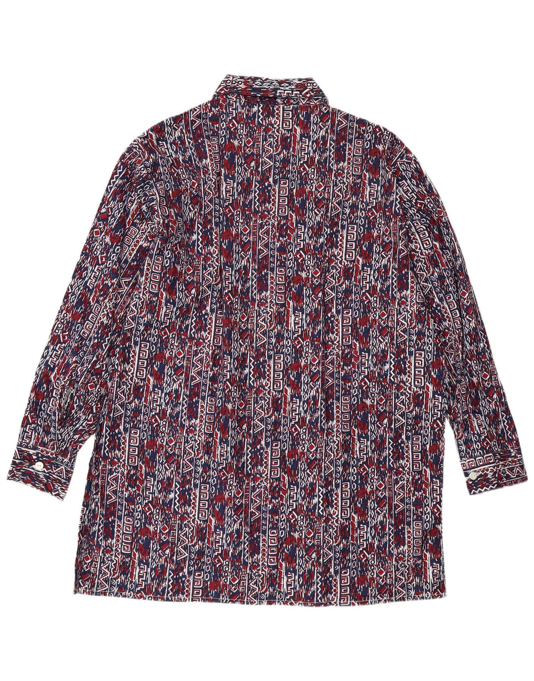 VINTAGE Camisa de hombre Talla 41 Grande Azul Marino Geométrico