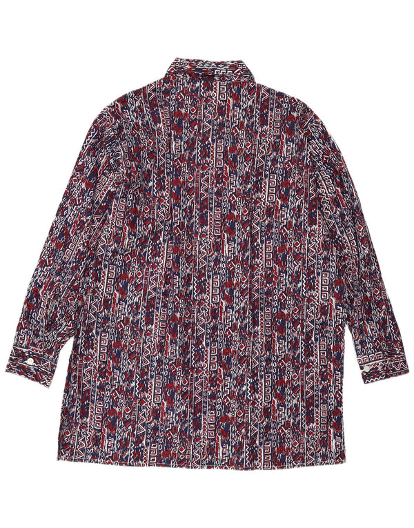 VINTAGE Camisa de hombre Talla 41 Grande Azul Marino Geométrico