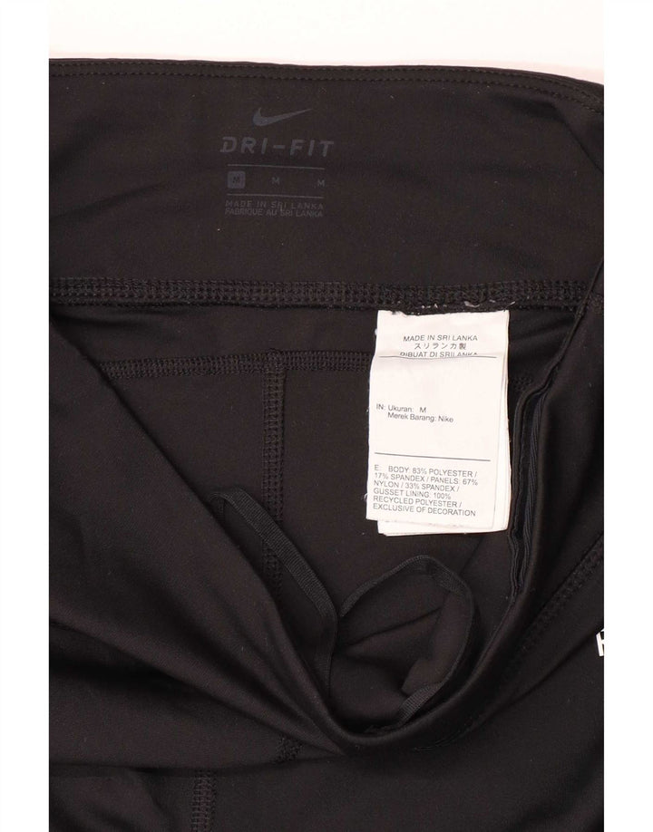 Nike Leggings gráficos Dri Fit para mujer UK 12 Mediano Negro Poliéster