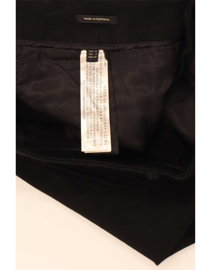 Massimo Dutti Pantalón Corto Recto Mujer EU 40 Medium W30 L24 Negro