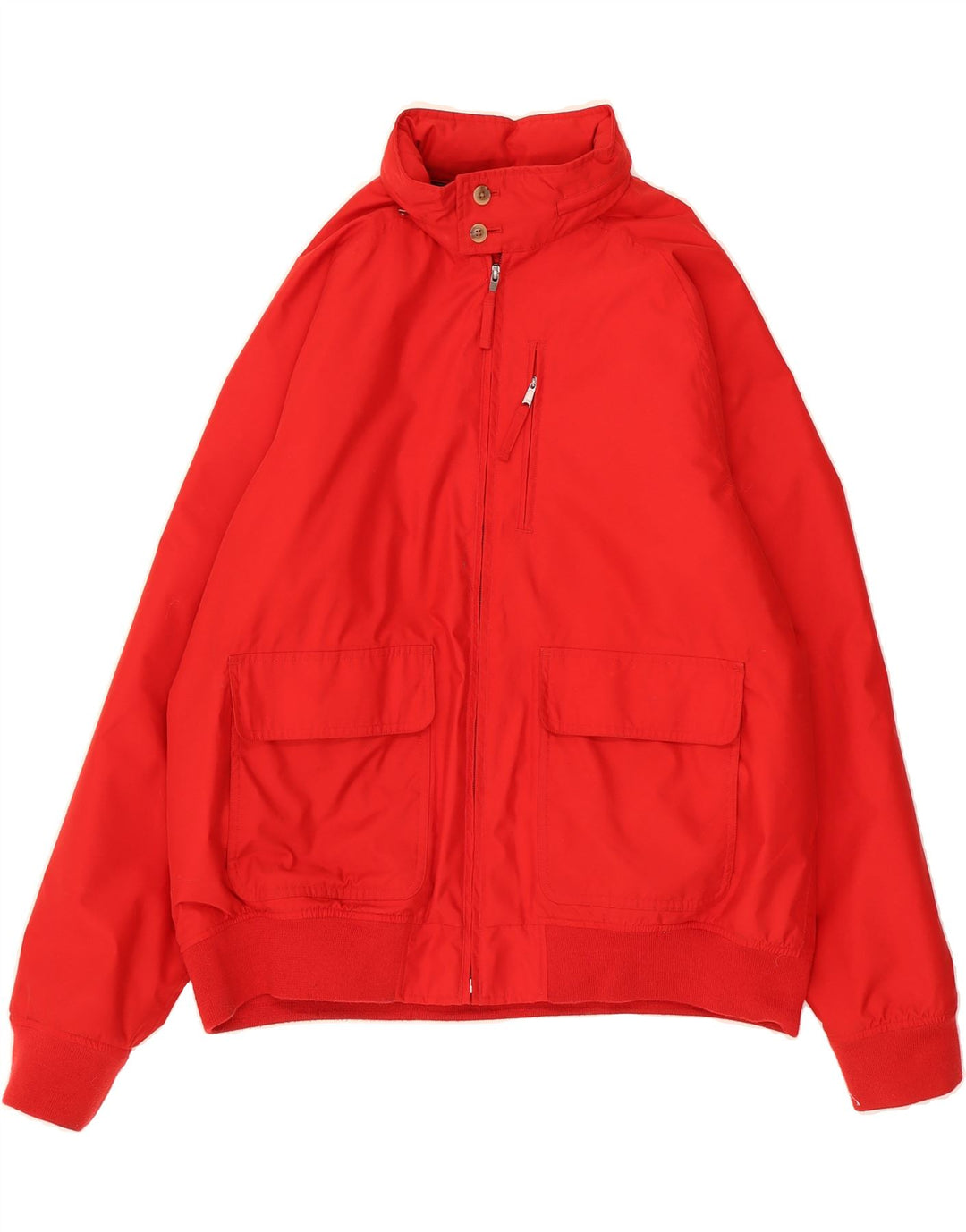 LANDS END Mens Bomber Jacket UK 40 Large Red Polyester Vintage Lands End and Second-Hand Lands End from Messina Hembry 