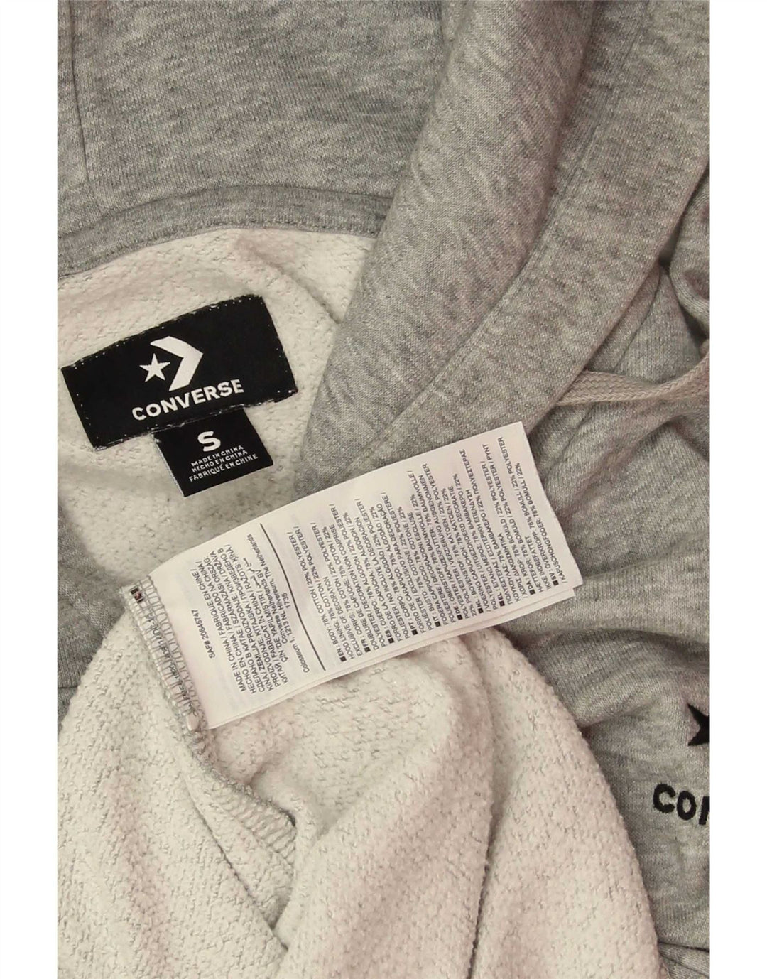 Converse Hombre Sudadera con capucha Jumper Small Gris Algodón
