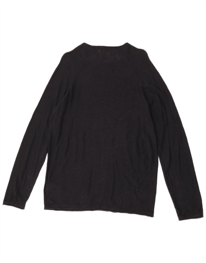 Lee Mens Crew Neck Jumper Sweater Pequeño Algodón Negro