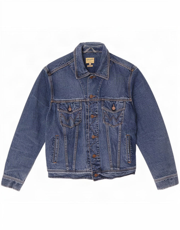 Wrangler Chaqueta vaquera de ajuste casual para hombre, talla 40, color azul
