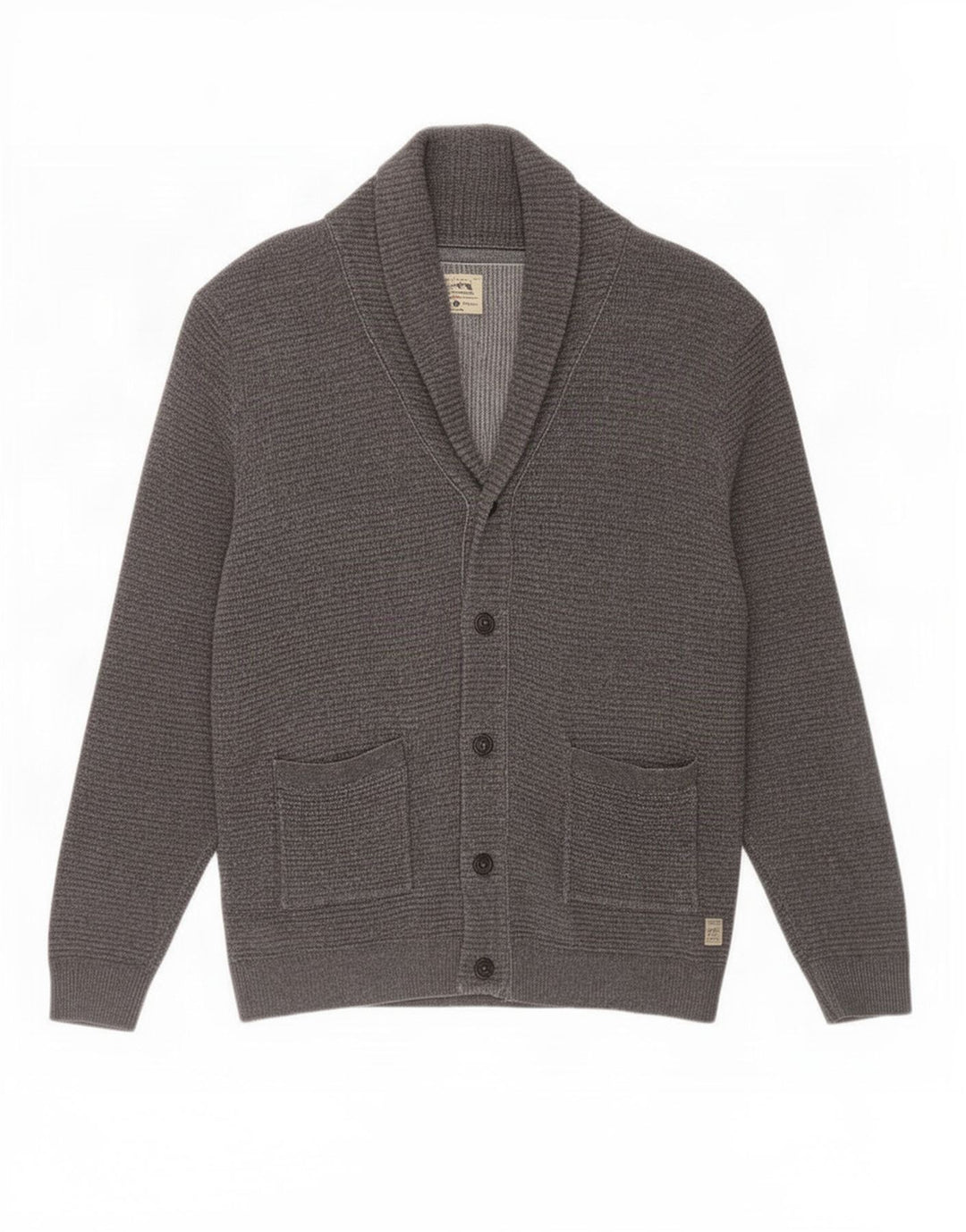 Jack & Jones - Cárdigan para hombre, talla grande, algodón gris