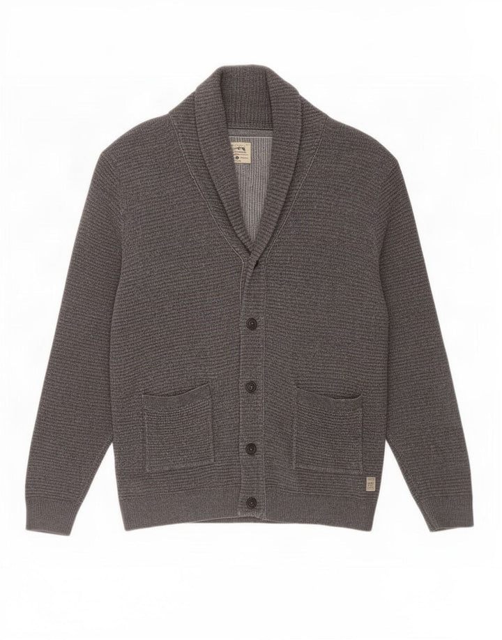 Jack & Jones - Cárdigan para hombre, talla grande, algodón gris