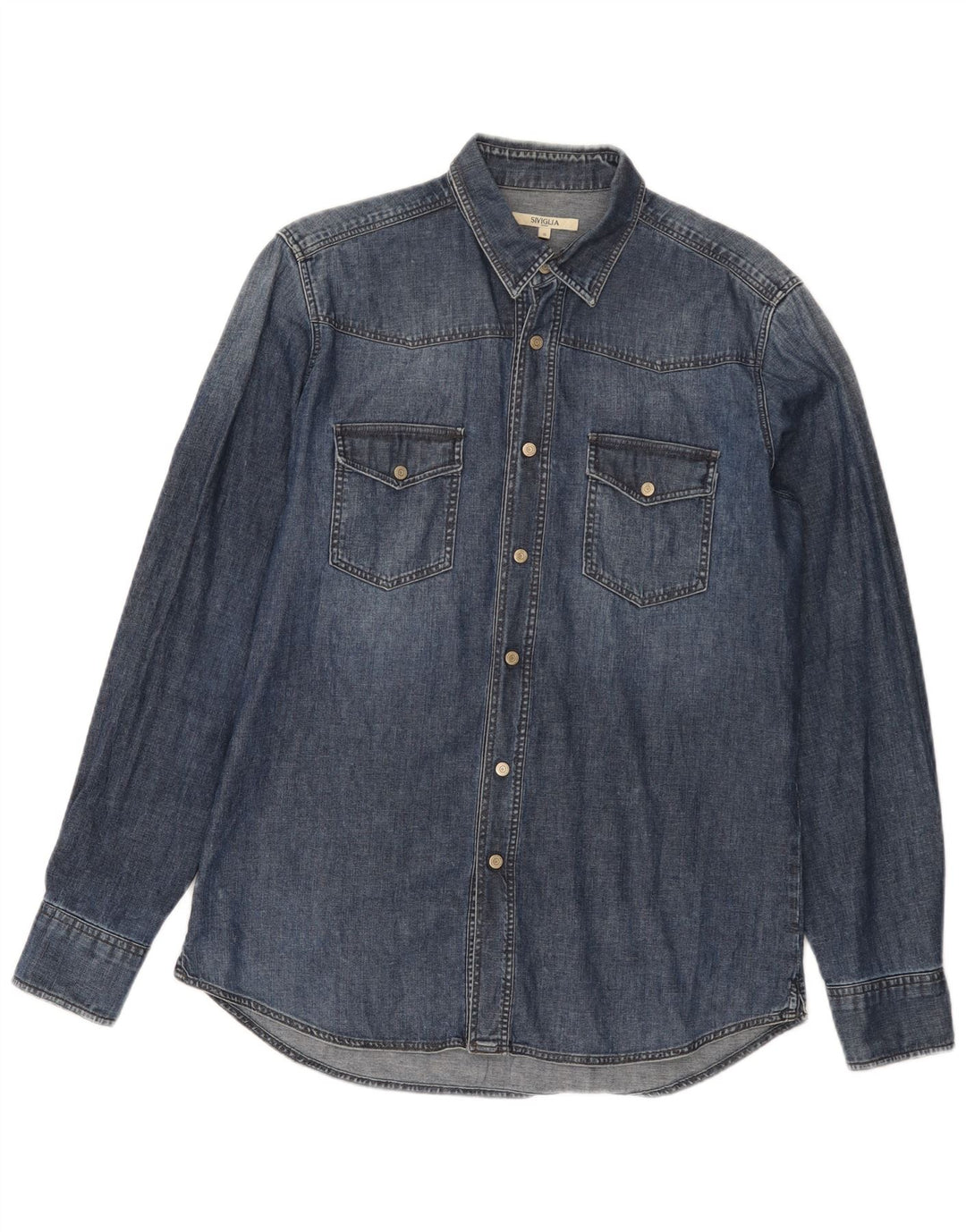 SIVIGLIA Camisa Vaquera Hombre Small Azul Algodón