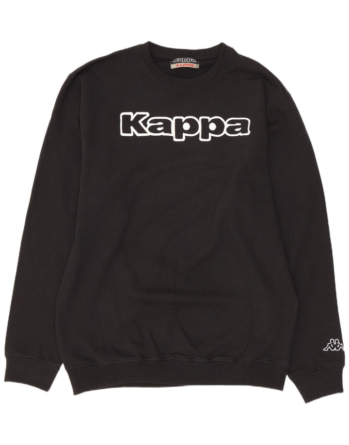Kappa Hombre Graphic Sudadera Jumper XL Negro Algodón
