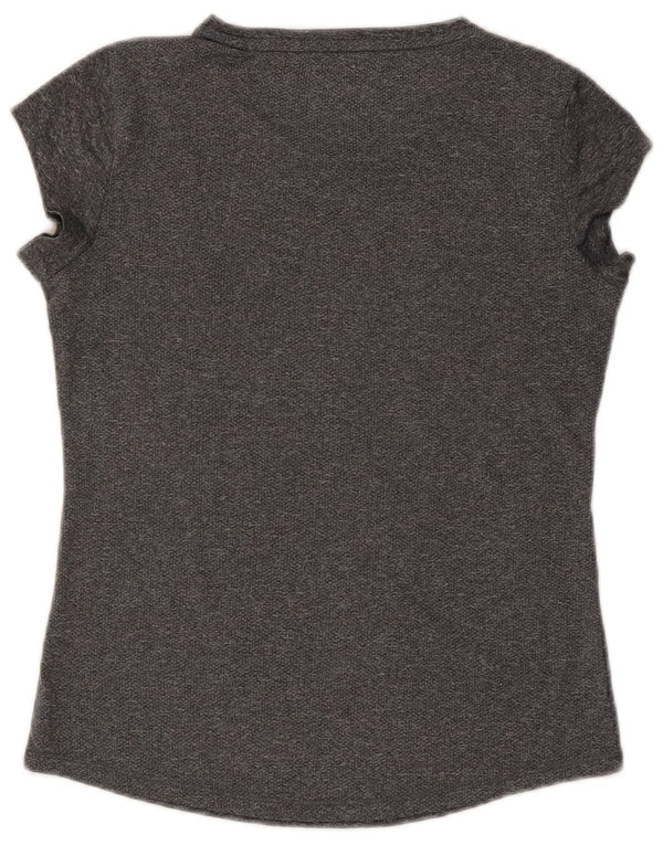 PUMA Camiseta gráfica para mujer Top UK 10 Small Grey Moteado